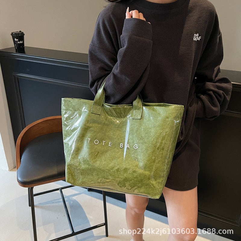 Fashion Retro Tote Bag Women'S New Commuter Large-Capacity Textured Handbag Women'S Casual Bucket Bag Shopping Bag - Image 4