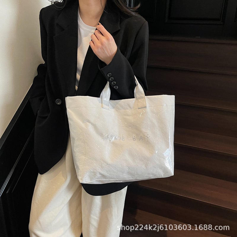 Fashion Retro Tote Bag Women'S New Commuter Large-Capacity Textured Handbag Women'S Casual Bucket Bag Shopping Bag - Image 5