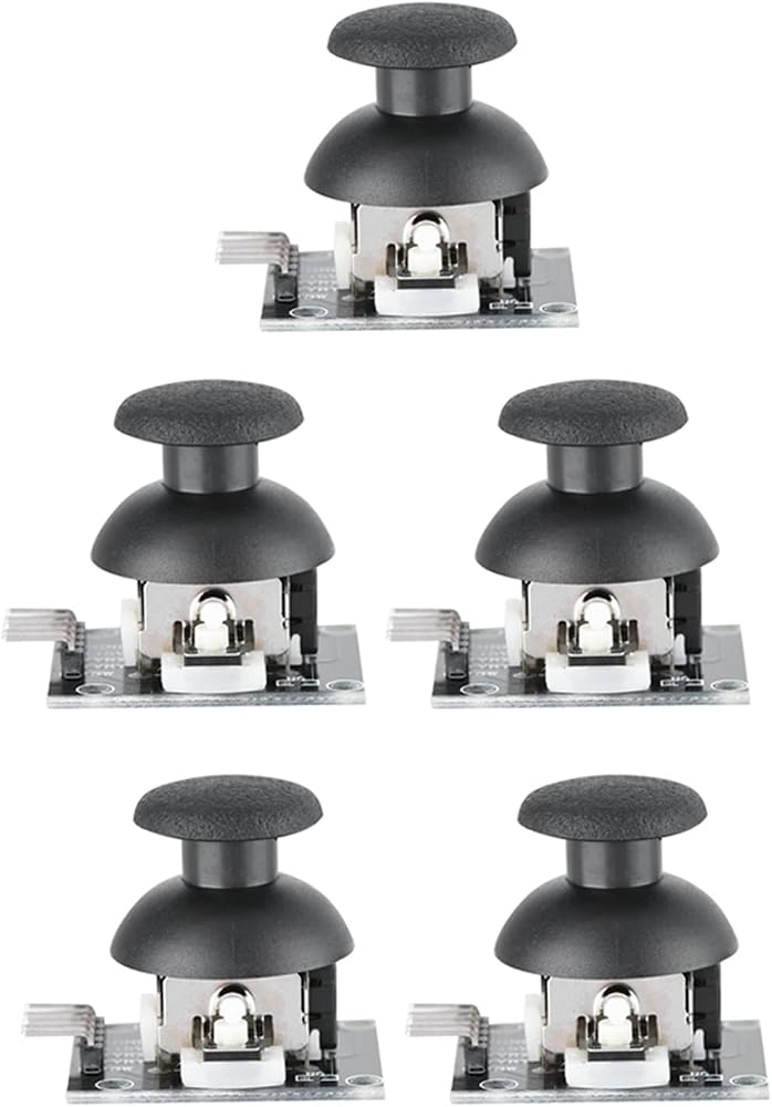 Cryfokt 5Pcs Dual Axis Joystick Module for, Durable Control Levers for Game Controller Applications, Ideal for Robotics, 5 Units - Image 1