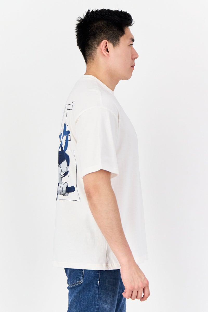 Naruto Men Crew Neck Short Sleeve Graphic Print T-Shirt, Off White - Image 2