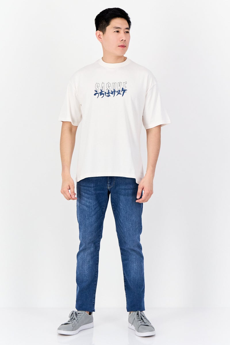 Naruto Men Crew Neck Short Sleeve Graphic Print T-Shirt, Off White - Image 4