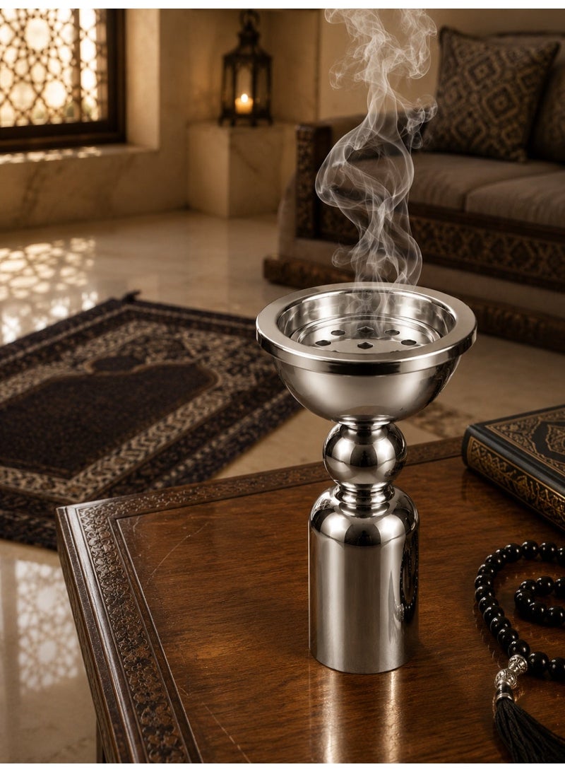 مبخرة معدنية ذهبية مزخرفة – حامل بخور للديكور المنزلي ورمضان والعيد والهدايا الإسلامية - Image 3