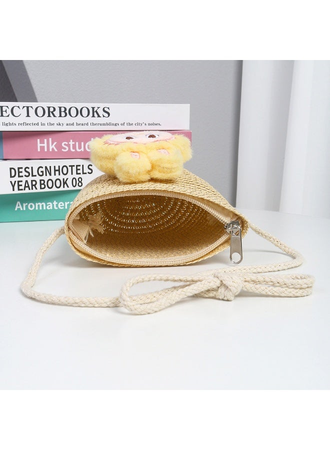 Popular Rabu Straw Bag Children's Cute Doll Shoulder Bag Clothing Accessories Girls Woven Bag - Image 2