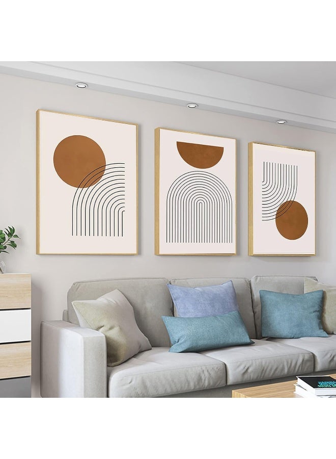 Home Trove FSZSEES Boho Rainbow Geometric Beige Abstract Posters Canvas Painting Wall Art Print Pictures Bedroom Living Room Interior Home Decor  - Image 3
