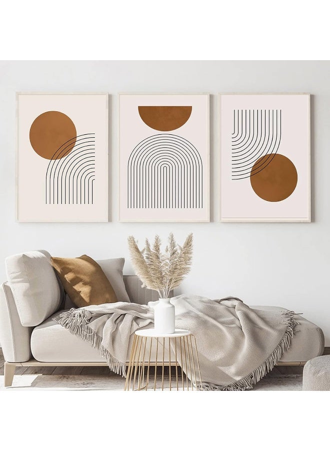 Home Trove FSZSEES Boho Rainbow Geometric Beige Abstract Posters Canvas Painting Wall Art Print Pictures Bedroom Living Room Interior Home Decor  - Image 5
