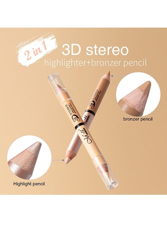 Highlighter Contour 2 In 1 Dual Ended Makeup Pen, Double-Ended Design, Can Meet The Needs of Concealer, Highlighting The Contour of The Face, Can Freely Match Colors According To Different Makeup