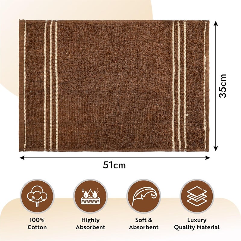Kuber Industries Kuber Industries Pack of 6 Soft Cotton Face Towels For Men Women Easily Washable Pocket Towels Workout Gym Napkins For Men Dark Grey Brown  - Image 3