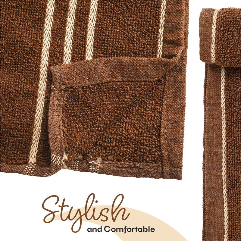 Kuber Industries Kuber Industries Pack of 6 Soft Cotton Face Towels For Men Women Easily Washable Pocket Towels Workout Gym Napkins For Men Dark Grey Brown  - Image 5