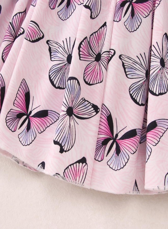 KEKEMI Kid Toddler Girl Skirt Set Cute Butterfly Print Short Sleeve Shirt Tutu Skirt Set Summer Outfits 2 Piece Outfit 1-8Y(Pink,6-7Y) - Image 5