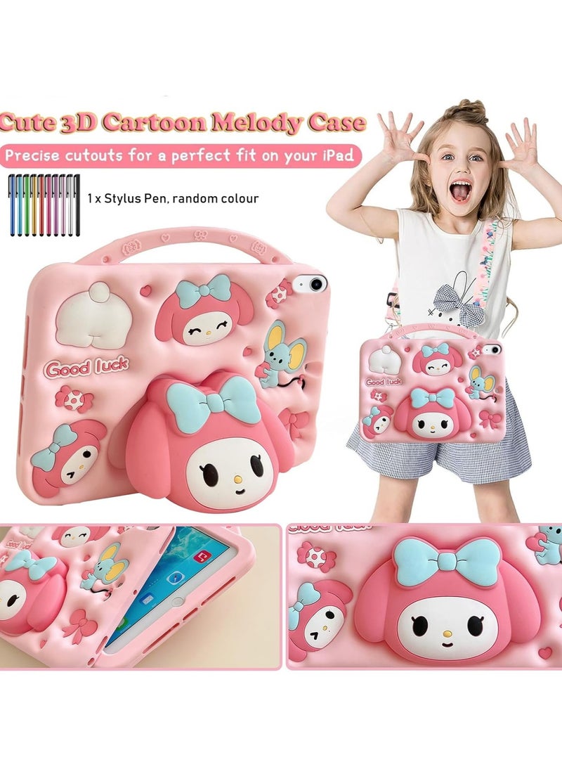 general Compatible with iPad 10th Generation 2022 10.9 inch Case for iPad 10 Kids Case Cute 3D Cartoon Silicone Case with Stand Grip, Shoulder Strap - Image 3