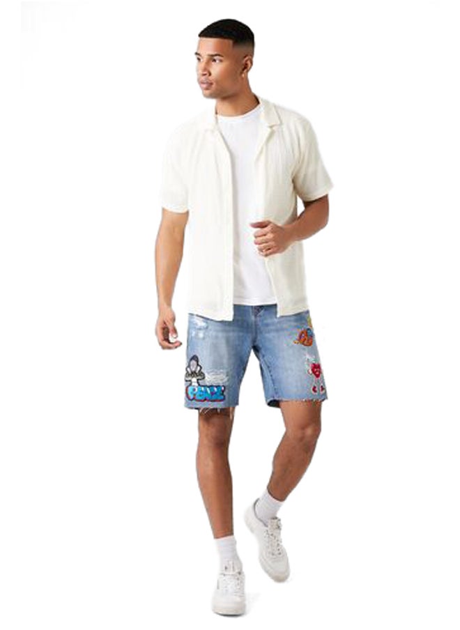 FOREVER 21 - Hazy Daze Patch Denim Shorts - Image 1