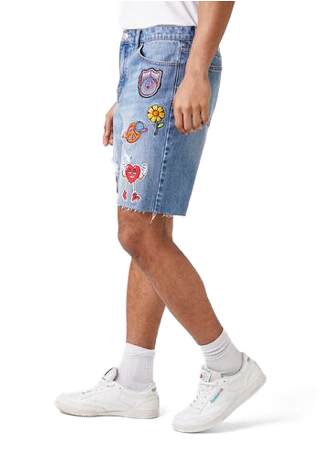 FOREVER 21 - Hazy Daze Patch Denim Shorts - Image 1