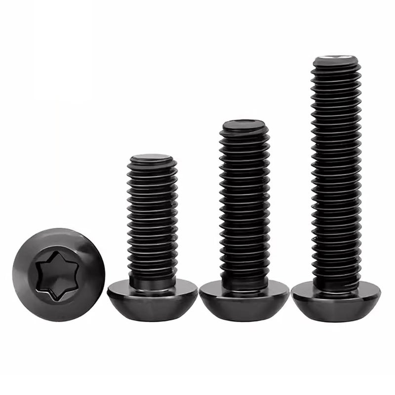 HanTof 35Pcs Button Head Torx Drive Screws Bolts, Grade 10.9 Alloy Steel, M8 x 16/20/25/30/40 mm Star Drive Machine Screws Set with T40 Wrench, Black Oxide Finish, Fully Threaded Pitch : 1.25 mm - Image 2