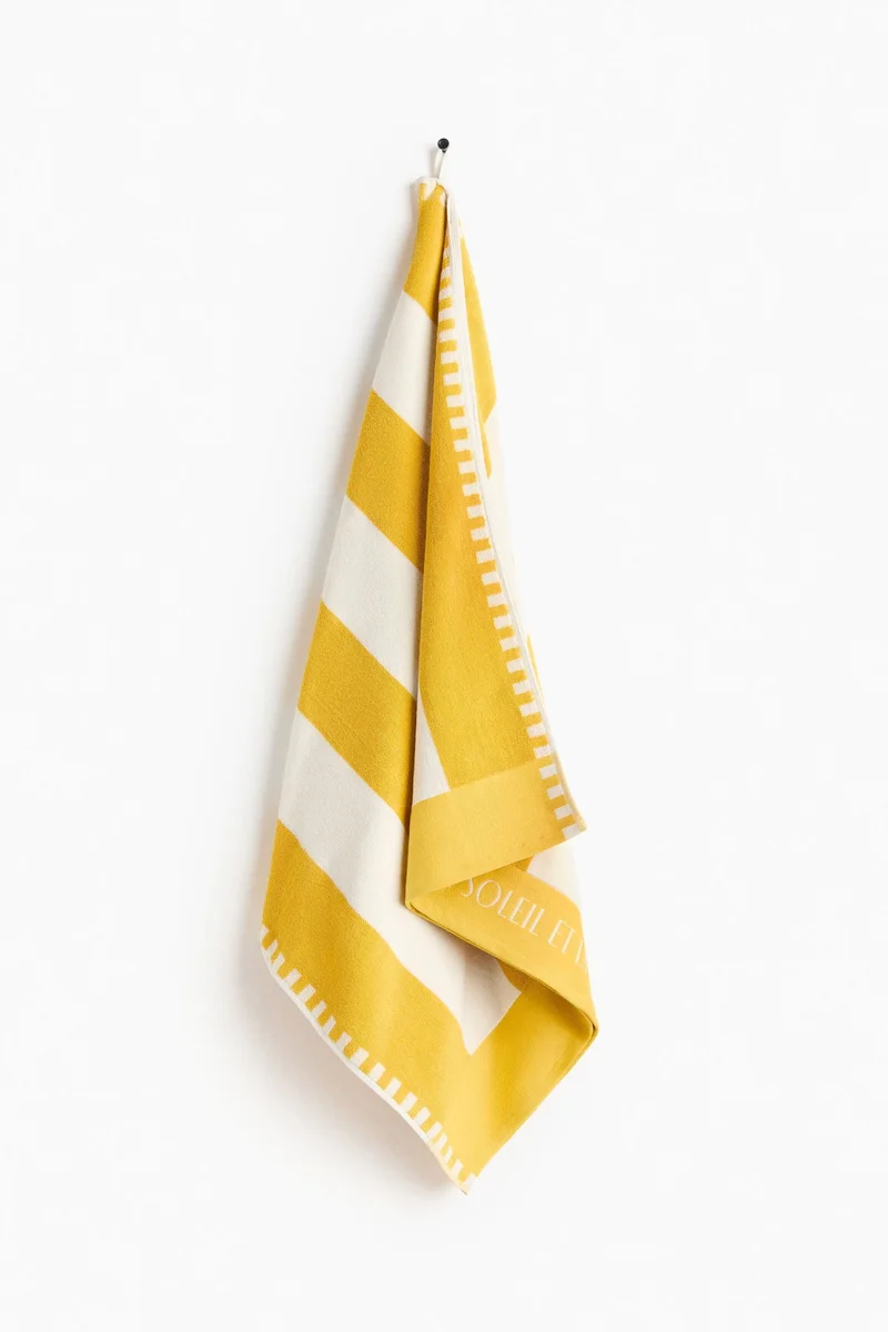 H&M Striped cotton beach towel