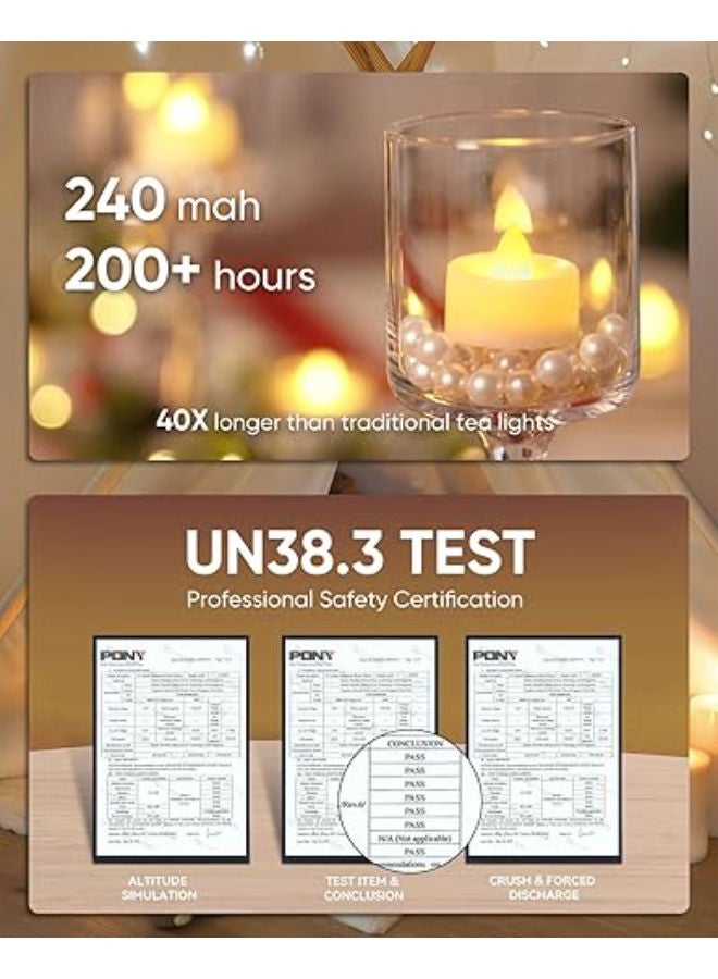 24 Pack Battery LED Tea Lights, Lasts 3X Longer, 200Hours, Flameless - Image 3