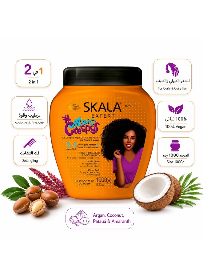 SKALA Scala Expert Crespo Hair Cream and Conditioner with Argan Oil, Coconut Oil and Vitamin E 1000g - Image 2