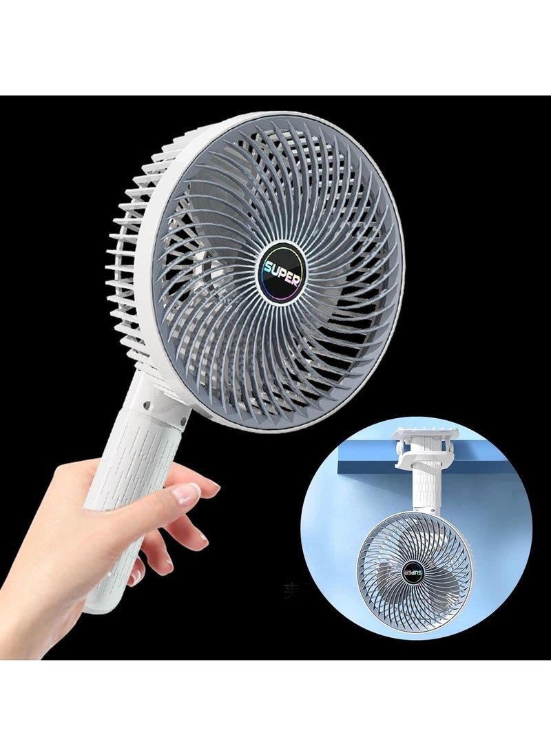 Generic - Mini Portable Battery Operated Small Powerful Rechargeable Clip On Desk Fan With 3-Speed And 360° Rotation For Home Office Car - Image 1