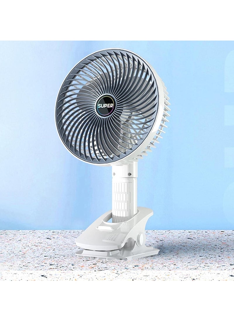 Generic - Mini Portable Battery Operated Small Powerful Rechargeable Clip On Desk Fan With 3-Speed And 360° Rotation For Home Office Car - Image 1