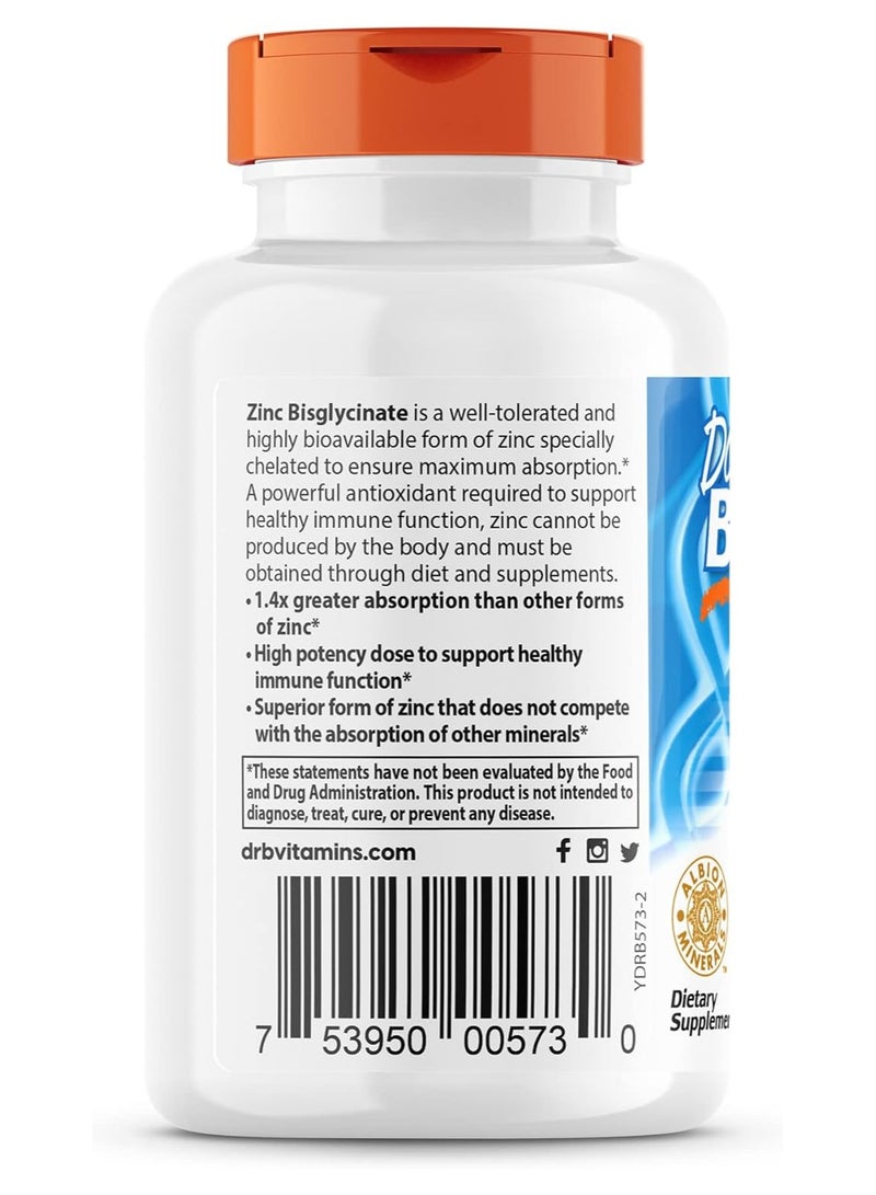 High Absorption Zinc Bisglycinate 50Mg High Potency Supporting Enhancing Immune System Antioxidant 90 Veggie Capsule