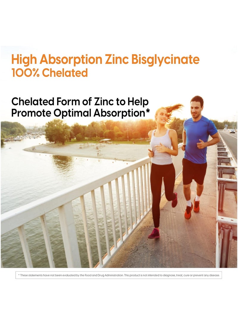 High Absorption Zinc Bisglycinate 50Mg High Potency Supporting Enhancing Immune System Antioxidant 90 Veggie Capsule