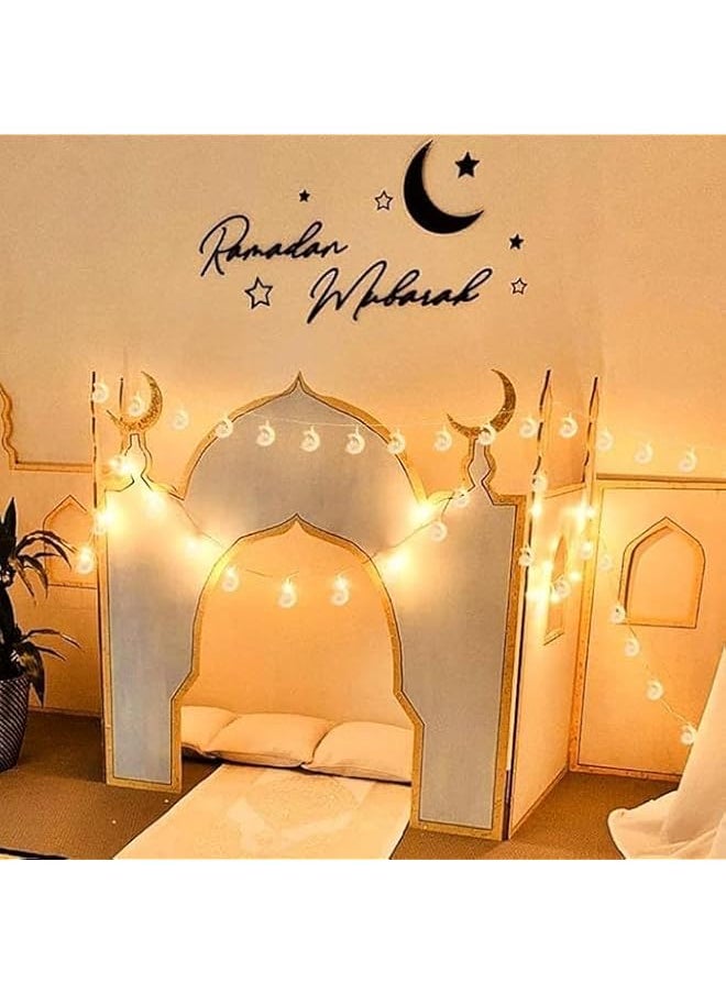 The Bros Ramadan String Lights Star Moon Lights Ramadan Decorations for Home Battery Powered Eid Islamic Wall Decor Eid Mubarak LED Moon Lamp Muslim Ramadan Light Eid Ornaments  - Image 5