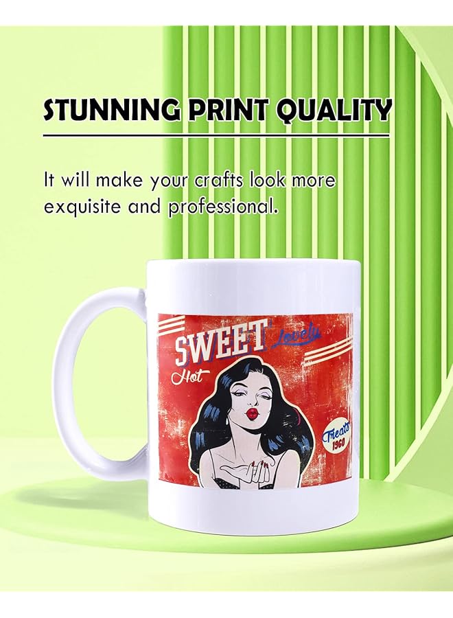 erorex Matte Waterslide Decal For Inkjet And Laser Printers No Need Spray Coating White 8.5X11 Inch Water Slide For Diy Tumbler Mug Nail Crafts 5 Sheets - Image 4