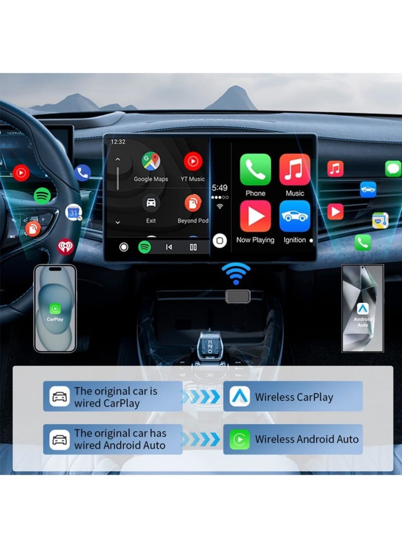 SYOSI Wireless CarPlay Adapter – Compatible with USB-A & USB-C,for iPhone & Android – 2-in-1 CarPlay & Android Auto,Plug-and-Play,Converts Wired to Wireless,Fast Auto-Connect,Low Latency,Works with All Car - Image 5