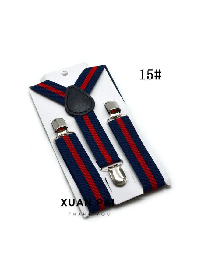 Children's 2.5cm Strap Clip Vintage Striped Series Boys And Girls Universal Suspender Belt Baby Autumn And Winter Pants Clip