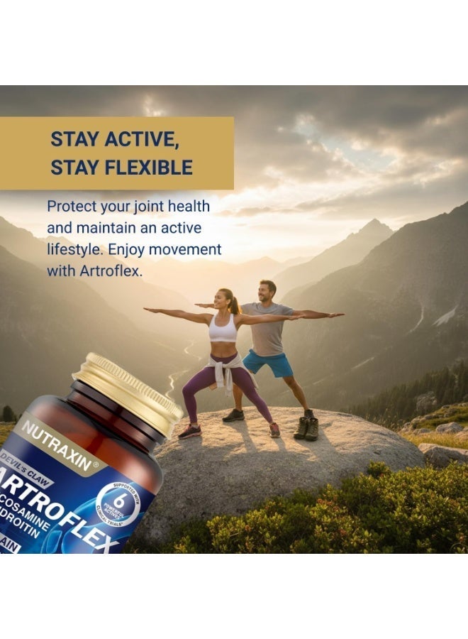 نوتركسين نوتراكسين أرتروفلكس يحتوي على الجلوكوزامين كوندرويتين 2700 مجم وMSM 1200 مجم مع بروميلين 198 مجم لدعم العظام والمفاصل وآلام التهاب المفاصل 90 قرصًا - Image 2