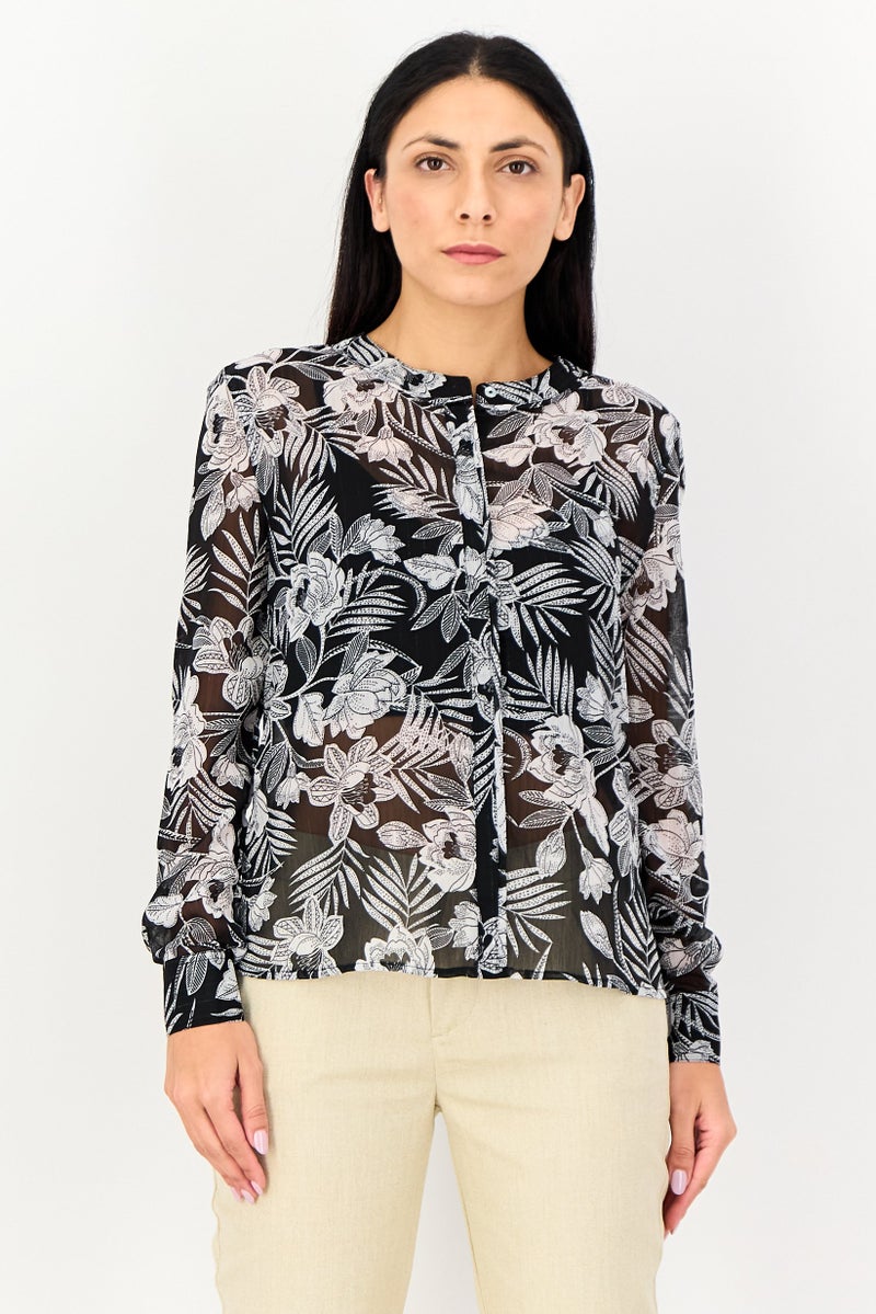 Reiko Women Regular Fit Floral Print Long Sleeve Shirt, Multicolor - Image 1