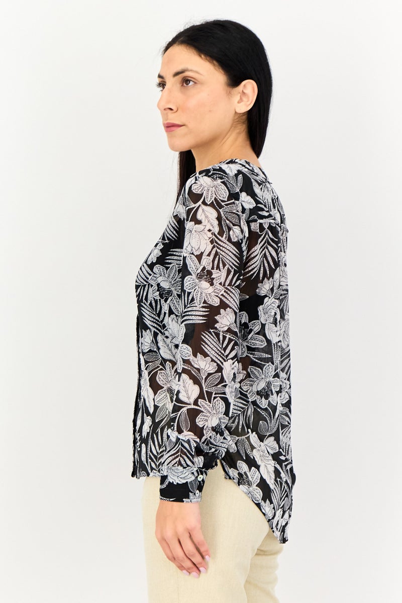 Reiko Women Regular Fit Floral Print Long Sleeve Shirt, Multicolor - Image 2