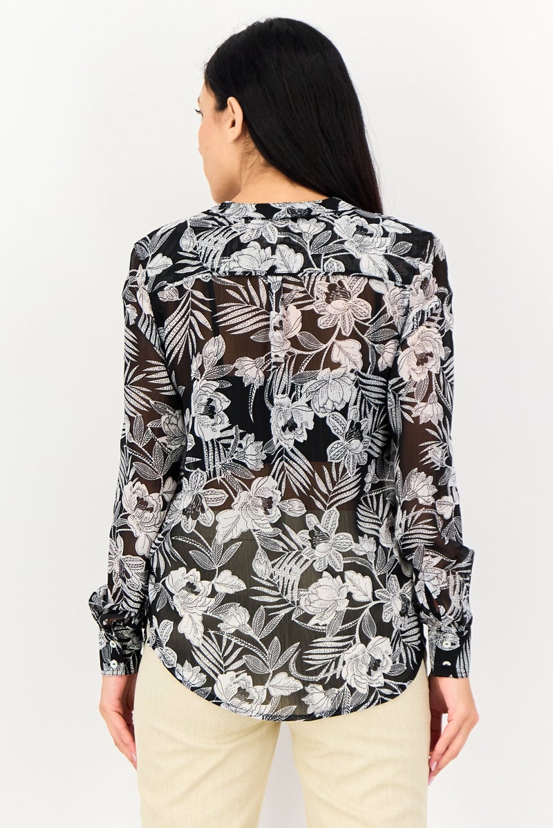 Reiko Women Regular Fit Floral Print Long Sleeve Shirt, Multicolor - Image 3