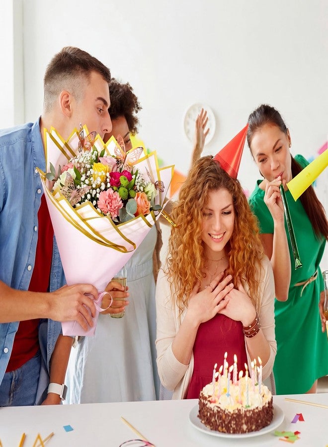 Maitys 189 Pcs Money Bouquet Kit 20 Sheets DIY Flower Wrapping Paper 100 Pcs Bamboo Skewers Floral Foam Blocks for Birthday Anniversary Wedding Gift - Image 5