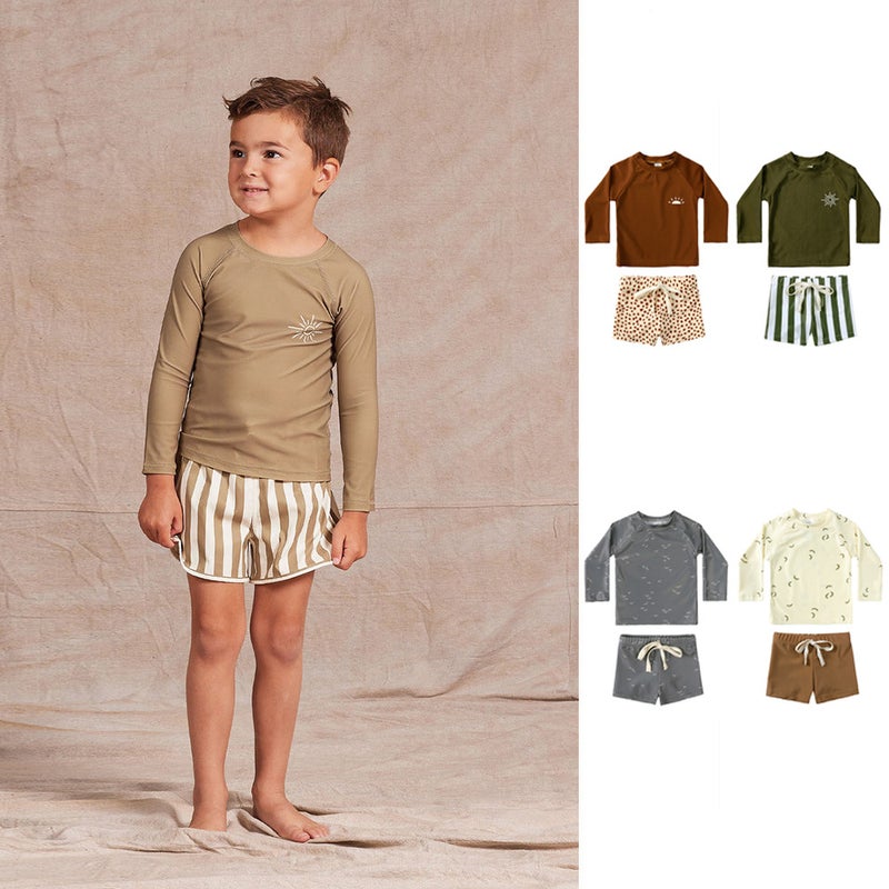 Children'S Swimwear Boys' Sun Protection Beach Swimsuit 2026 New Baby Long-Sleeved Split Swim Trunks Set - Image 2