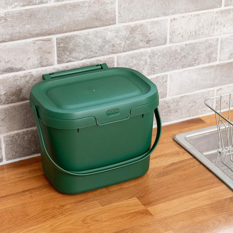 Addis 518250 Everyday Kitchen Food Waste Compost Caddy Bin, 4.5 Litre, Dark Green Popular trusted craftsmanship - Image 3