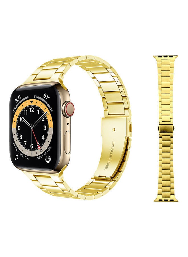 NIBEMINENT Link Replacement Band for Apple Watch Yellow Gold - Image 1