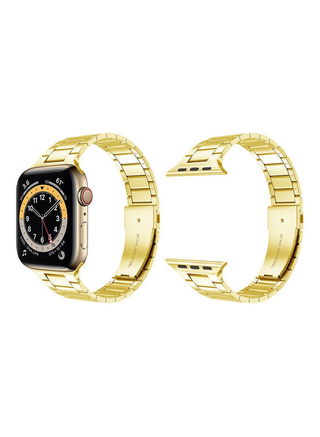 NIBEMINENT Link Replacement Band for Apple Watch Yellow Gold - Image 2
