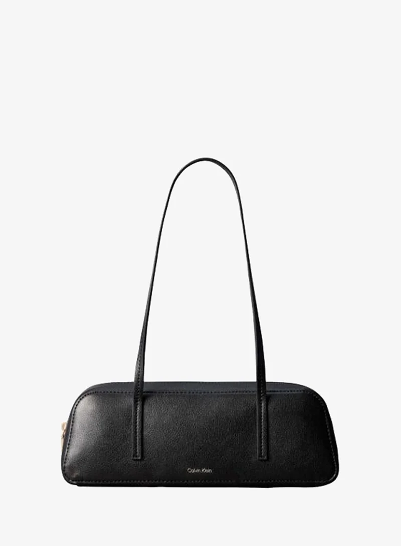 Metallic Logo Textured Barrel Bag