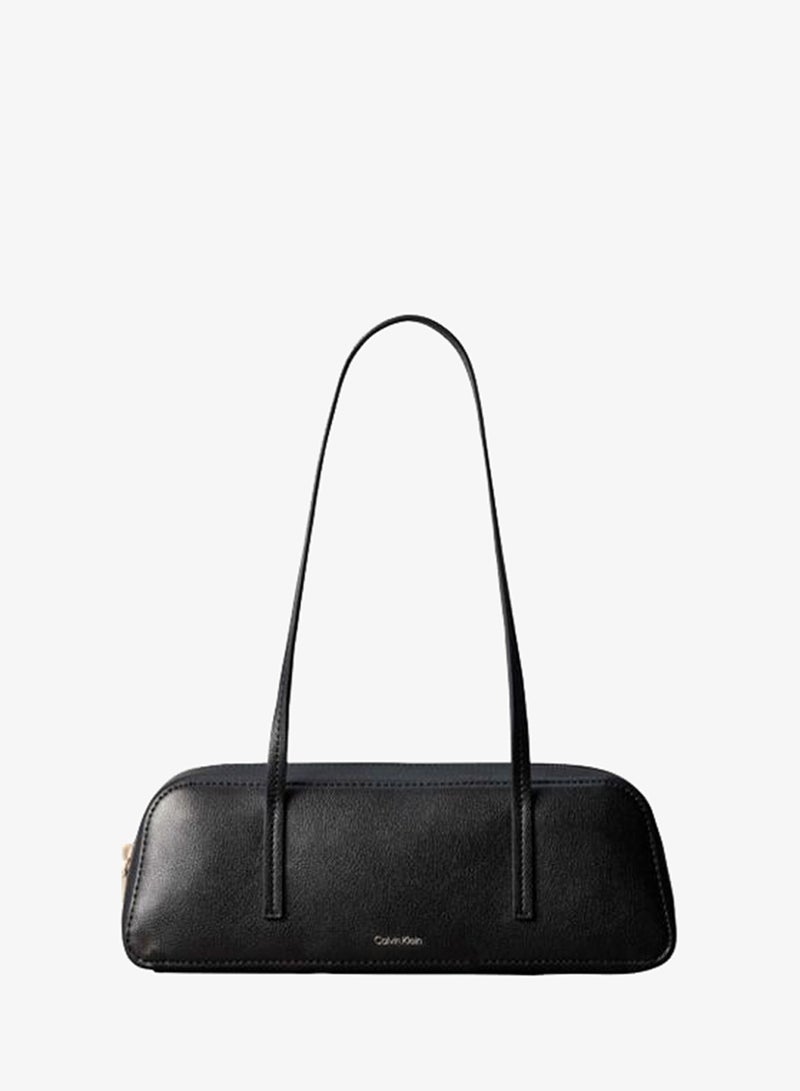CALVIN KLEIN Metallic Logo Textured Barrel Bag - Image 1