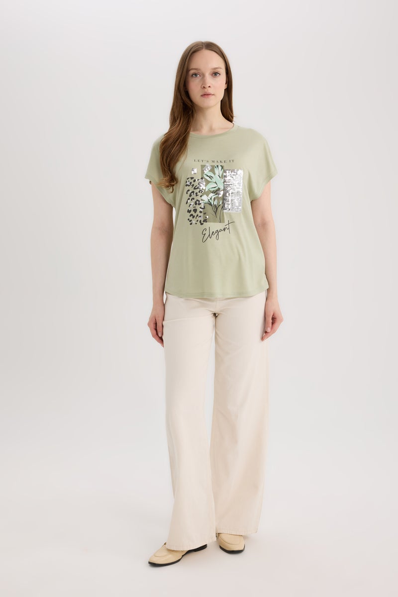 DeFacto Woman Crew Neck Short Sleeve T-Shirt  - Image 5