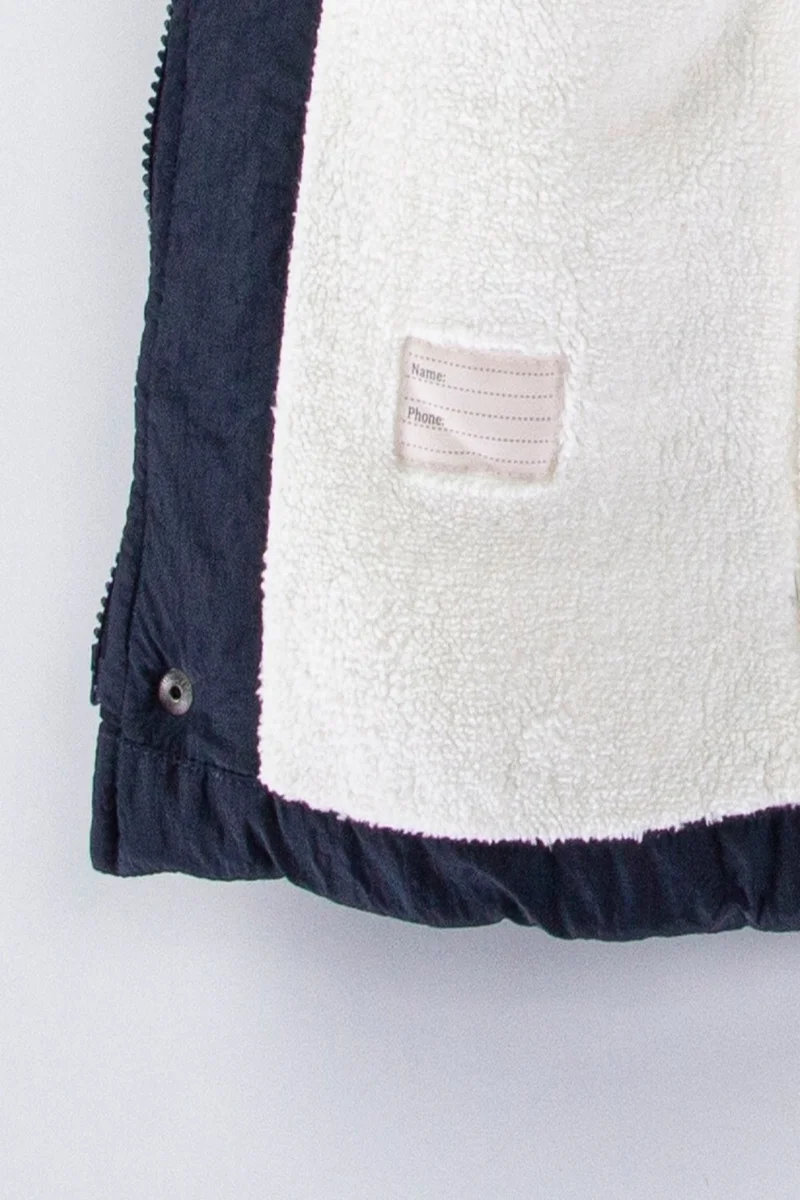 Podium Giyim Podium Clothing New Trend Cute Bear Figured Zipper & Shepherd Button Winter Ear Detailed Hooded Winter Coat