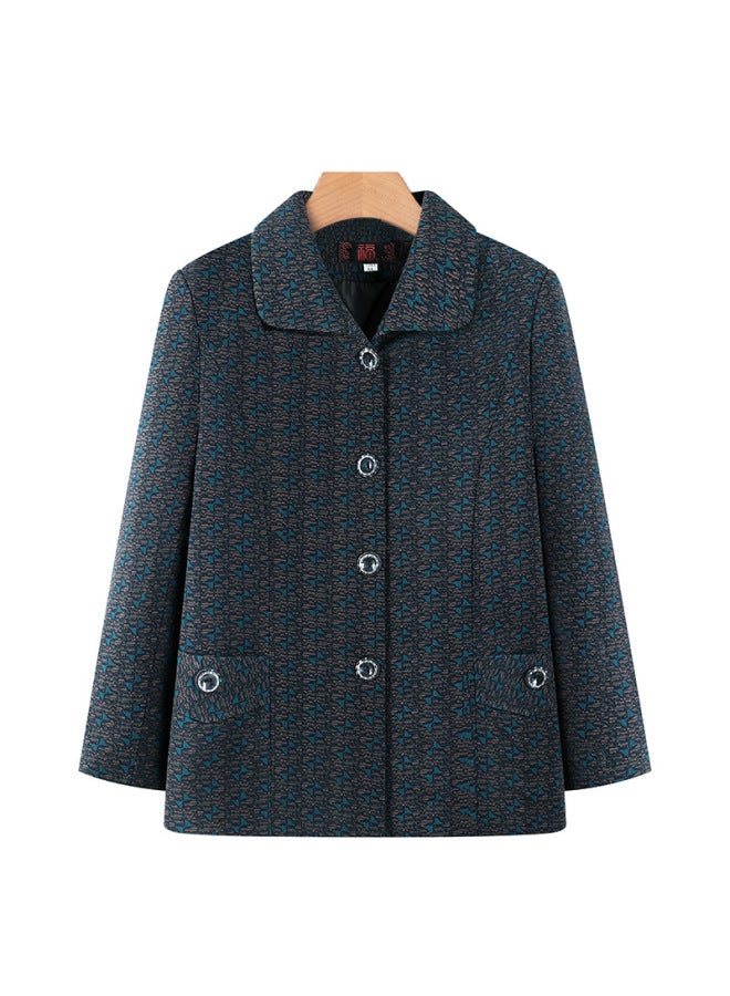 Autumn Dress For The Elderly Grandma's Spring And Autumn Jacket With Lining 60-year-old 70-year-old Mother's Thin Jacket Old Lady's Lapel Jacket
