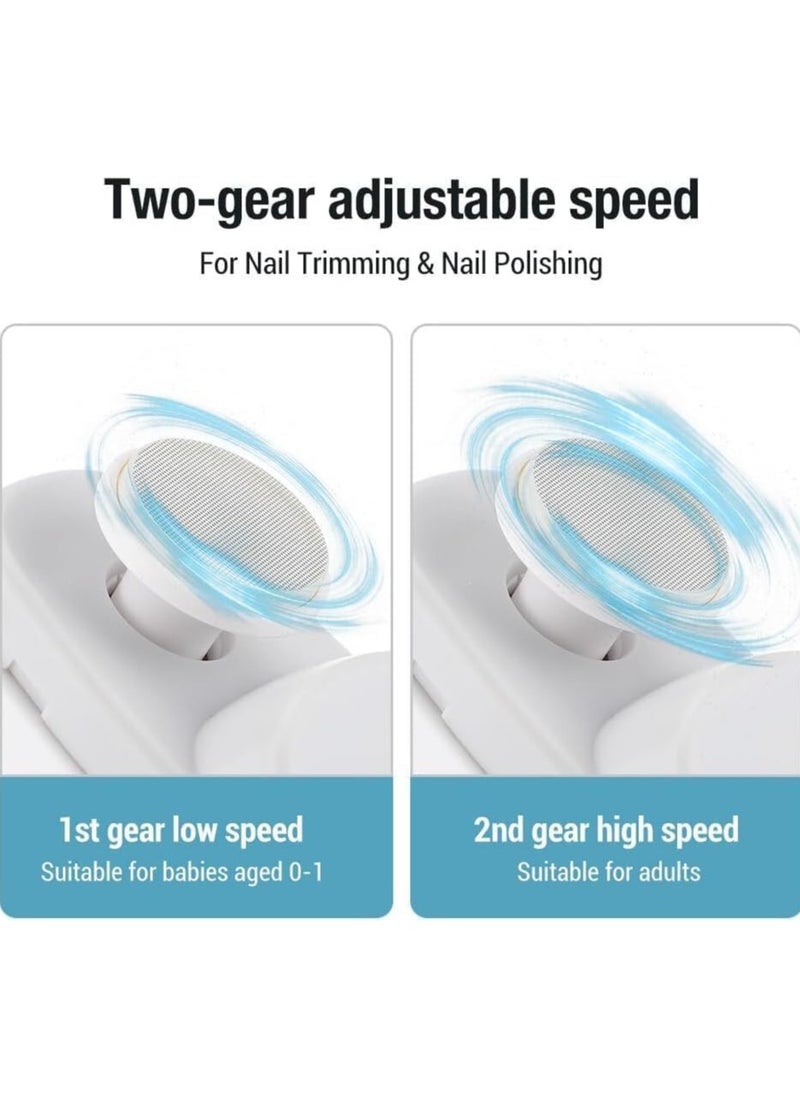 Mr. Penda Electric Baby Nail Clippers, 2-in-1 Electric Polishing Automatic Nail Clippers Pro with Light Trimmer, Nail Cutter Manicure for Baby Elderly Care Tools, Elecctric Nail Trimmer (White)  - Image 4