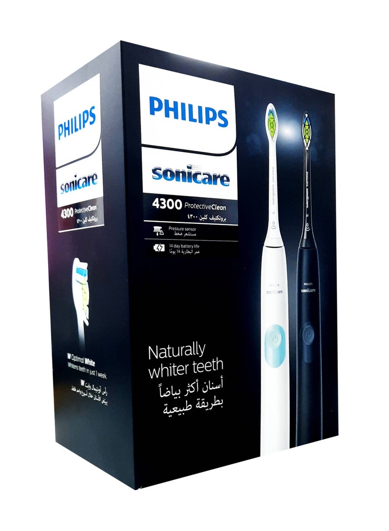 PHILIPS SONICARE Philips Sonicare Protective Clean Dual Pack HX6450/05, White & Black Certified UAE 3 Pin - Image 2