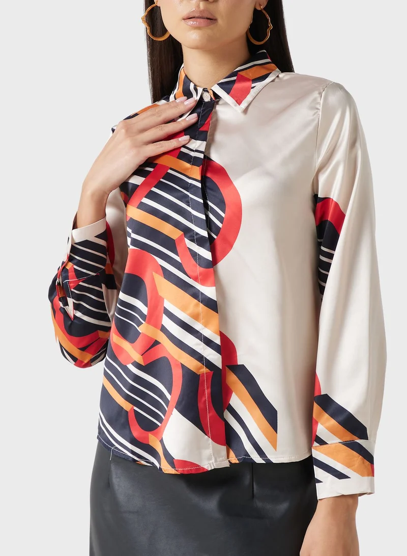 ELLA Printed Button Down Shirt