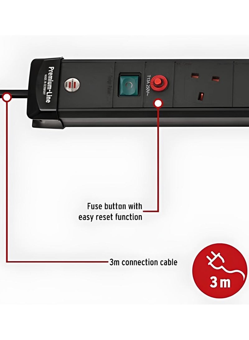 Brennenstuhl German electrical connection, 6 outlets, 5 meters, 13 amps - Image 2