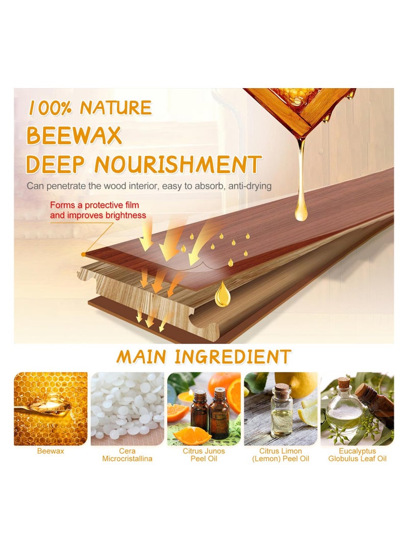 Natural Beeswax Furniture Polish Spray, Wood Cleaner and Polish, Original Beeswax Spray for Wooden Furniture, Floors, Cabinets, and More, Provides Long-Lasting Shine and Protection (2PCS)  - Image 3