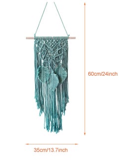 KASTWAVE Macrame Woven Wall Hanging Boho Chic Home Decoration Art Wall Leaf Feather Handmade Tapestries Handmade Natural Cotton Suitable for Wedding Bedroom Living Room Background Wall  - Image 5