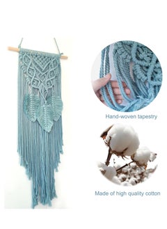 KASTWAVE Macrame Woven Wall Hanging Boho Chic Home Decoration Art Wall Leaf Feather Handmade Tapestries Handmade Natural Cotton Suitable for Wedding Bedroom Living Room Background Wall  - Image 3