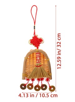 Excefore Chinese Lucky Decoration, Good Luck Charms Decor Chinese Knot Lucky Coins I-Ching Fortune Coin Chinese Broom And Healthy, Chinese New Year Car Decoration  - Image 5
